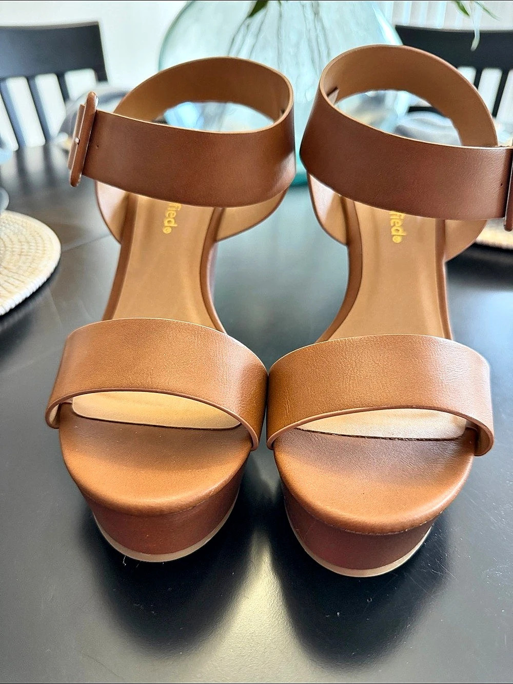 City classified Ankle Strap Platform Wedge Sandal